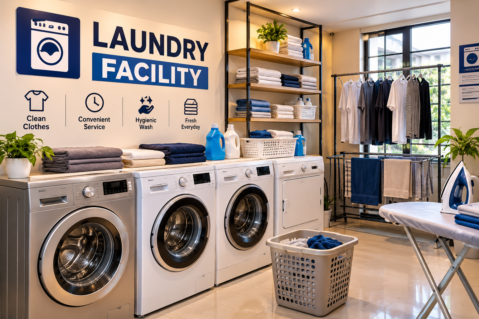 Laundry facility washing machines